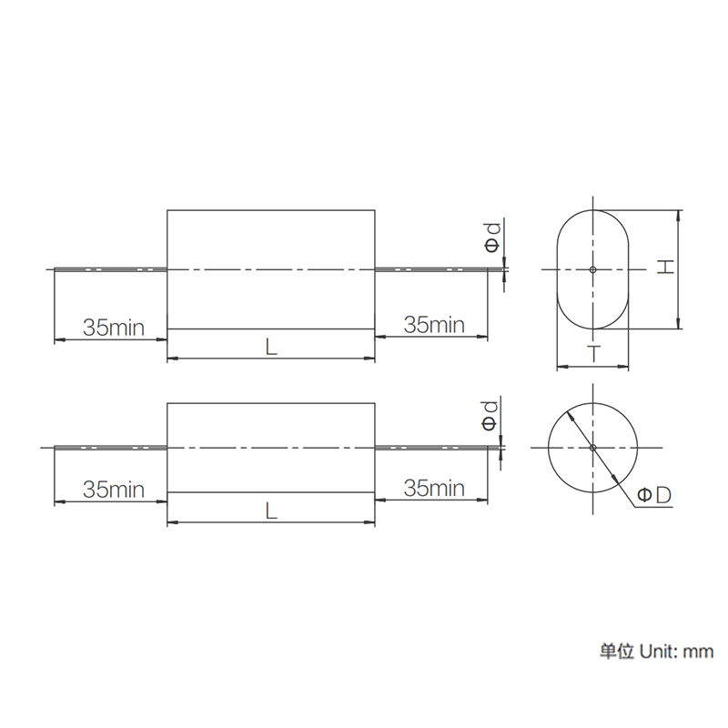 CL20 metalliserad polyesterfilmkondensator (axiell typ)