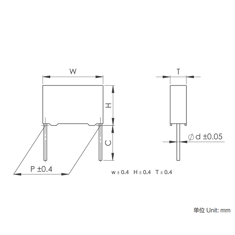MKP21-serien metalliserad polypropenfilmkondensator (box-typ)