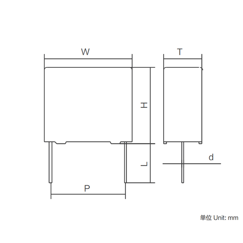MKT21-serien metalliserad polyesterfilmkondensator (box-typ)